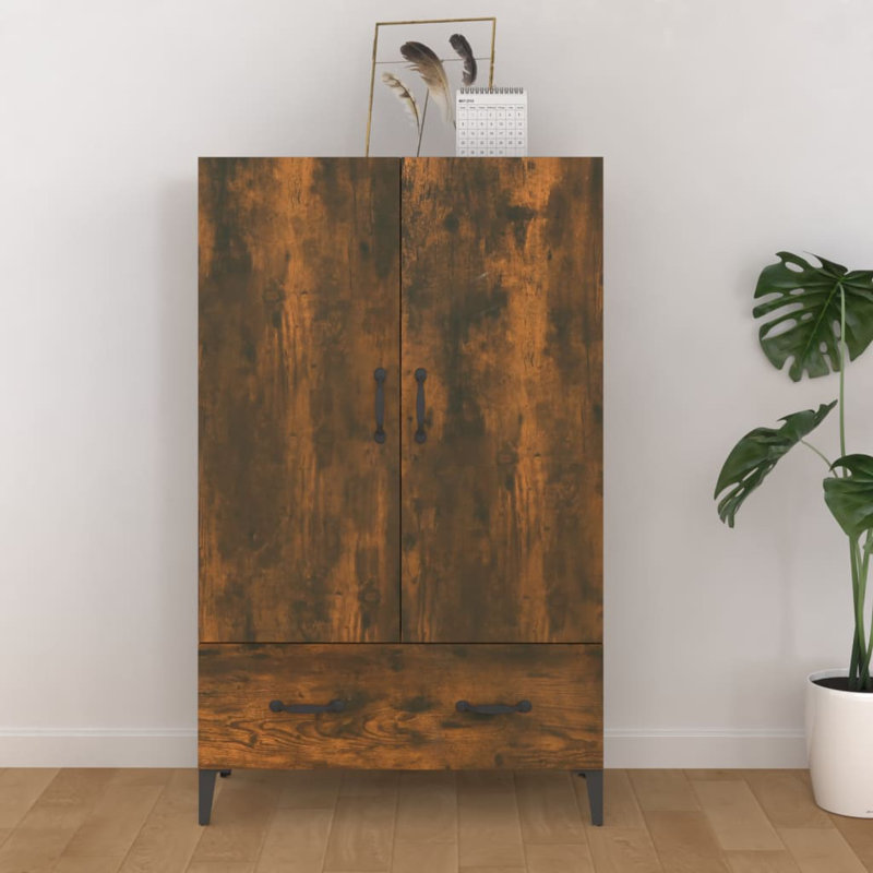 Jeromie Highboard 70x31x115 cm Engineered Wood, Smoked Oak