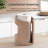 Wooden Paper Towel Holder with Negative Space Design for Kitchen and Table Decor, Anti Skid Base, Eco Friendly Mango Wood & Metal Rod - Biscotti / Nickel-665833088-665833095