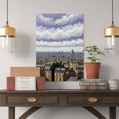 Canvas Wall Art View of Paris-1 Vintage Poster Print Home Decor