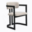 Ensemble de 2 chaises de salle à manger rembourrées en tissu avec structure en métal noir, capacité de poids de 265 lb-1037855373