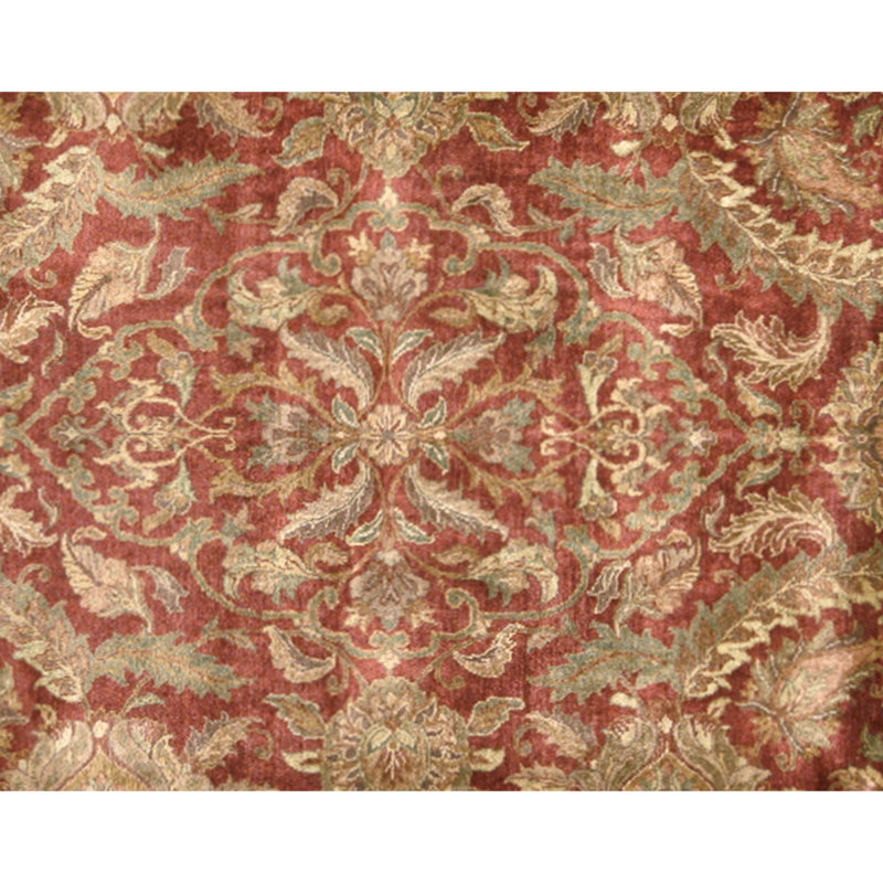 High-Quality Hand-Knotted Red And Cream Area Rug