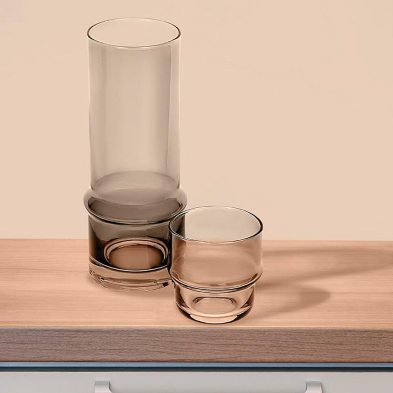 Grey 2-Piece Glass Carafe Set – 33.81Oz, Gray