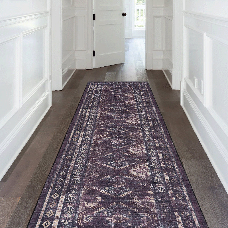 Nicholis Washable Oriental Indoor Rug, Runner 2'6" x 10'