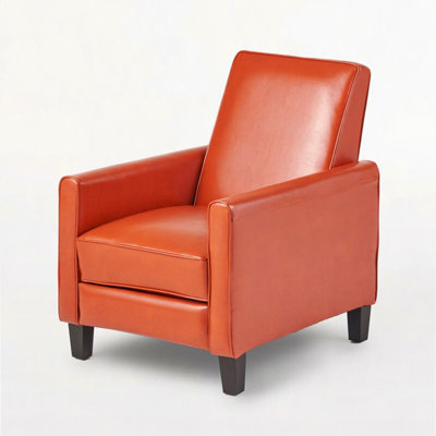 Recliner Push Back Chair For Elegant Home Décor Orange