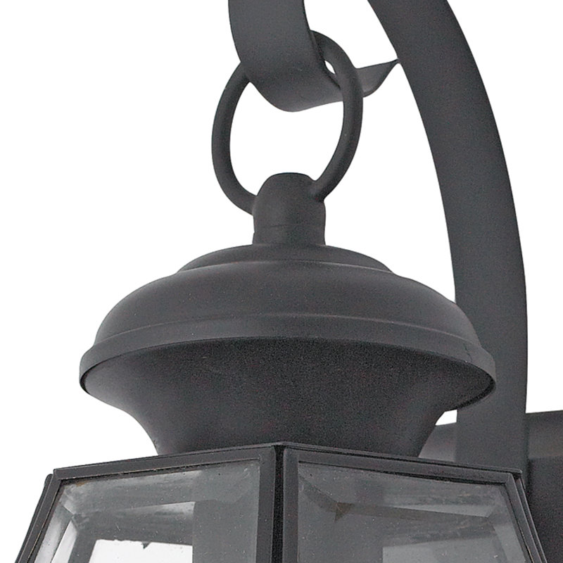Lanterne murale d'extérieur biseautée Newbury, Noir mystique, l 8 po x H 14 po x P 8 po
