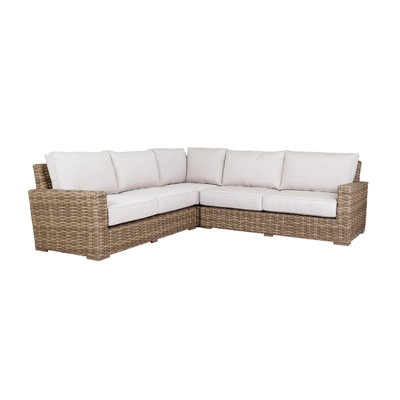 Havana Sectional with Cushions in Canvas Flax by Sunset West