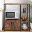 Étagère de cuisine avec armoire de rangement et 4 tablettes à 4 niveaux, chêne foncé-1038310920