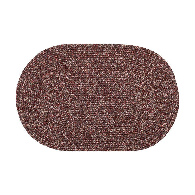 Tapis intérieur / extérieur tressé rouge Seline, Ovale 3 pi x 5 pi