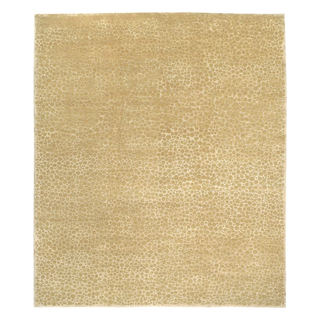 Moondrops Hand-Knotted Wool/Silk Area Rug in Gold Tufenkian Rug 