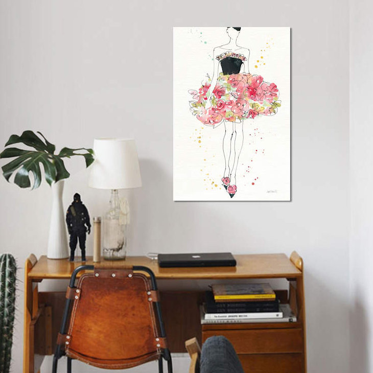 « floral mode ii, rectangulaire » par anne tavoletti, reproduction d’impression sur toile tendue, Toile tendue, Pas de tapis