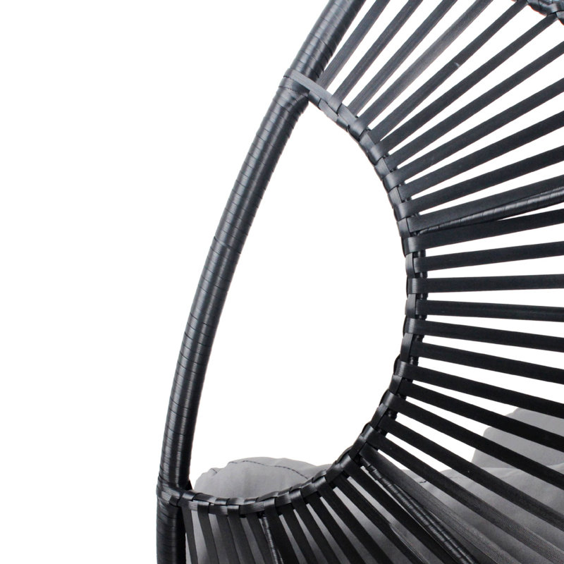Fauteuil à œufs suspendu à dossier arqué pour l'intérieur et l'extérieur, Gris