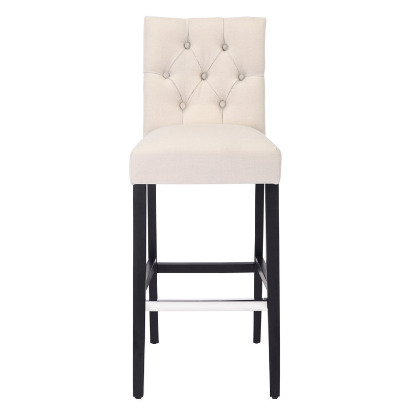 Tabouret de bar et de comptoir Wren, Beige, Tabouret de bar (siège d'une hauteur de 29 po), Noir