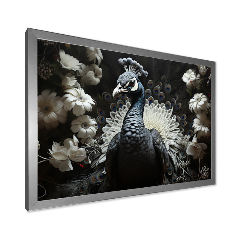 «Mystical Peacock Gaze» sur impression sur toile, Cadre photo argenté, H 12 po x l 20 po x P 1 po
