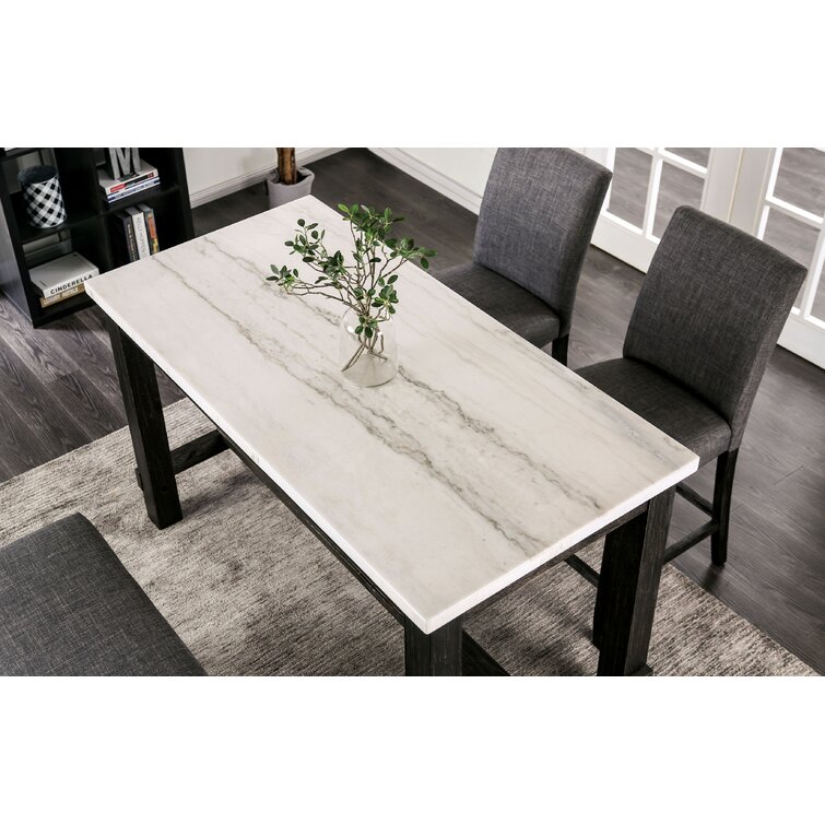 Bulli Round Marble Top Farmhouse Dining Table with Log Wood Base - 120cm