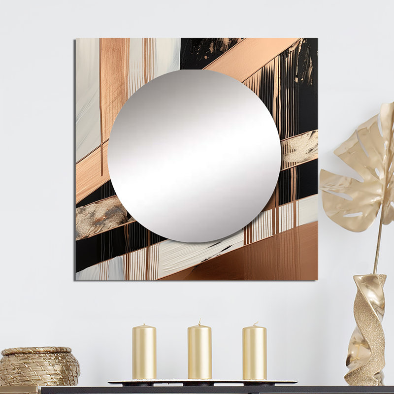 Arminio - Abstract Marble Square Living Room Wall Mirror Art, 36" x 36"