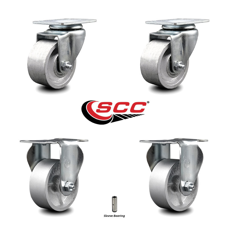 4 Piece Steel Caster Set