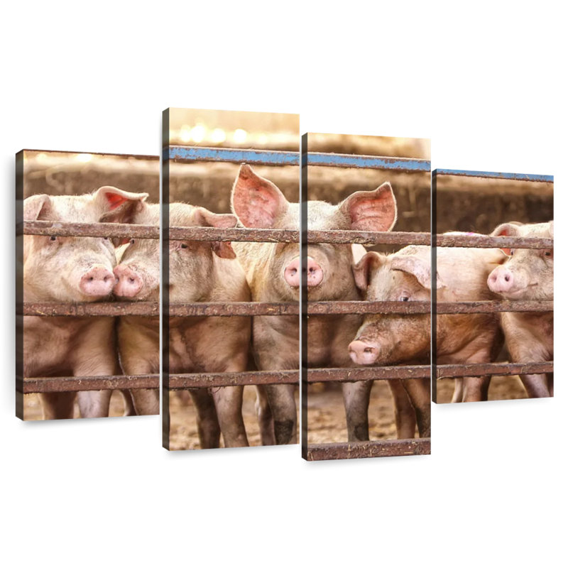 Brampt Pigs In Cage, 32" H x 52" W