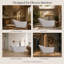 67.3" x 29.7" Freestanding Soaking Cement Bathtub-175628162