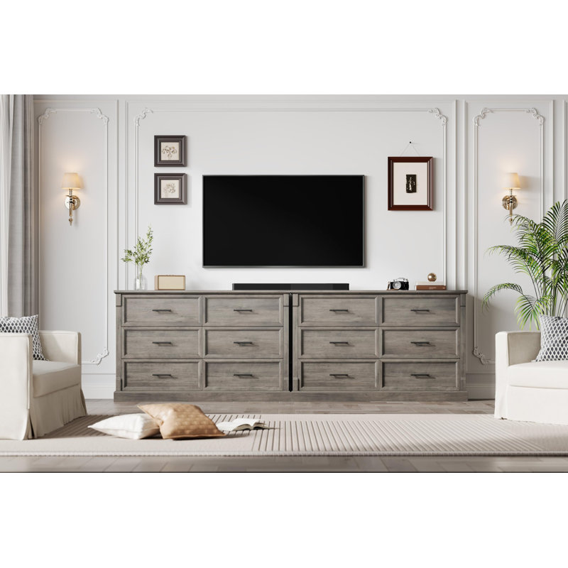 Commode 6 tiroirs Farmhouse, Gris