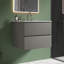 Meuble-lavabo simple 24 po avec dessus en céramique avec trop-plein Derrance, pré-assemblé-2025746520-2075475038