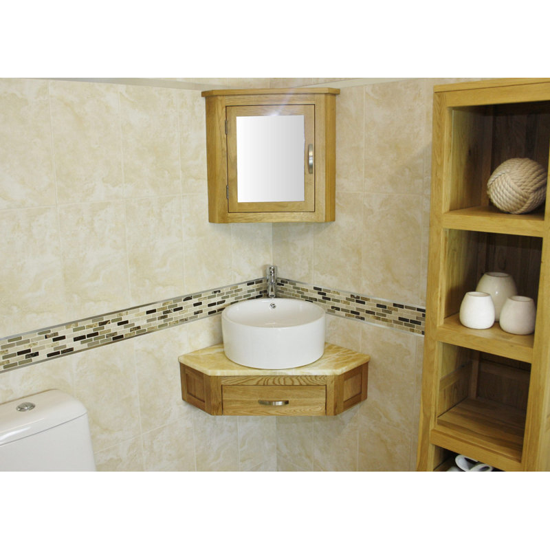 Covell 550mm Single Bathroom Vanity with Vessel Stone Basin, Golden Onyx