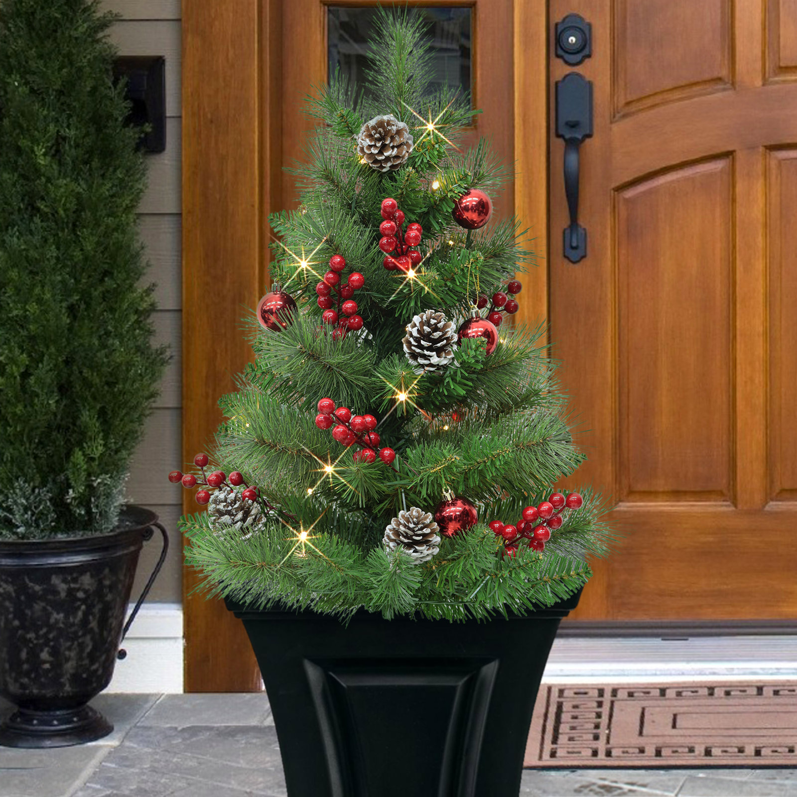 Lighted Pine Christmas Tree
