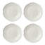 Ensemble de 4 grandes assiettes canapés 3D Le Jardin - Assiettes et desserts en grès ivoire ivoire Heirloom - Assiettes à chou blanches