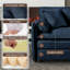Ensemble de 2 chaises d'appoint en chenille L 36 po x l 29 po x H 15 po Chenille-1071062886