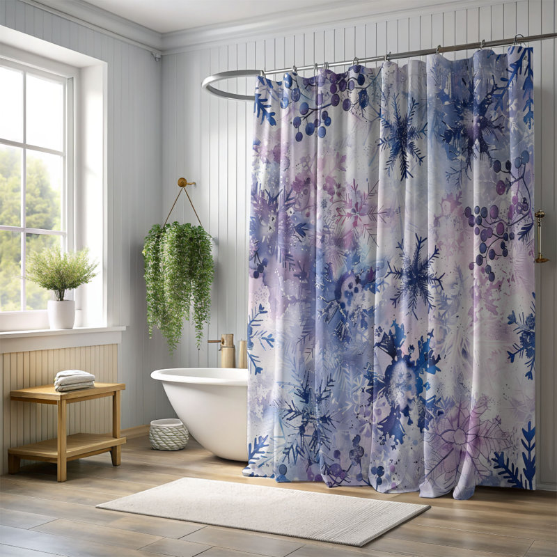 Cold Blooms - Premium Shower Curtain, 74"H x 71"W