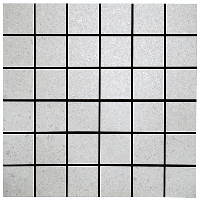 Birthplace 2" W x 2" L Porcelain Terrazzo Look Tile Grid Mosaic Sheet, Cloud