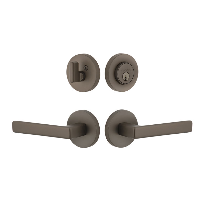 Viaggio Circolo Rosette Complete Entry Set with Lusso Lever, Titanium Grey, Left, 2.75"