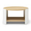 Table basse ronde, table basse de 31 po pour le salon, bureau en bois rustique à 2 niveaux avec tablette de rangement