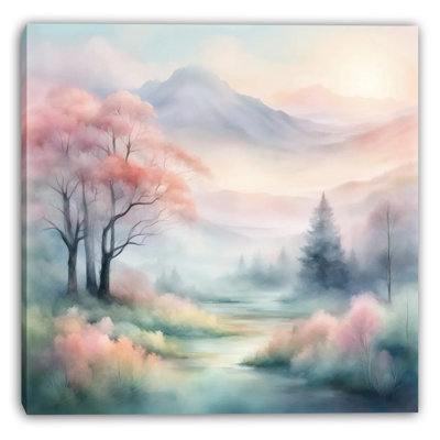 «Pastel Morning Valley», art mural sur toile tendue