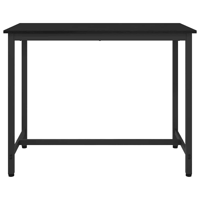 Metal Base Dining Table, Black Oak, 76.5cm H x 100cm W x 50cm D