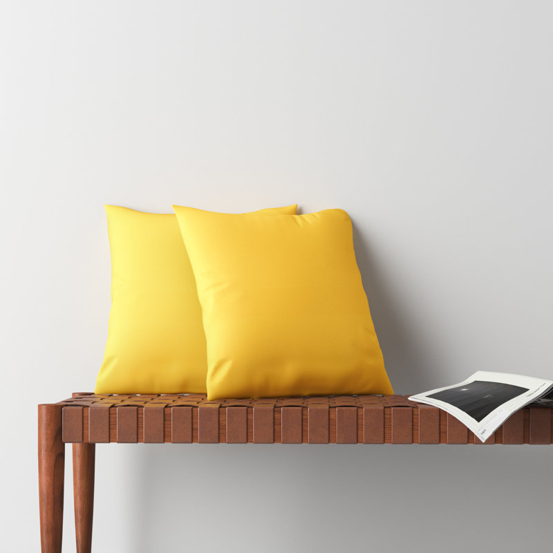Housse et insert de coussin d'extérieur Ashbrun Sunbrella, Carré 18 po, Sunbrella - toile tournesol