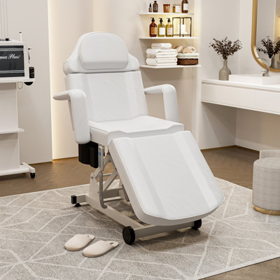 Fauteuil de tatouage électrique, table d'esthétique, fauteuil pour rallonges de cils, table de massage pour soins du visage, microblading, épilation à la cire, blanc