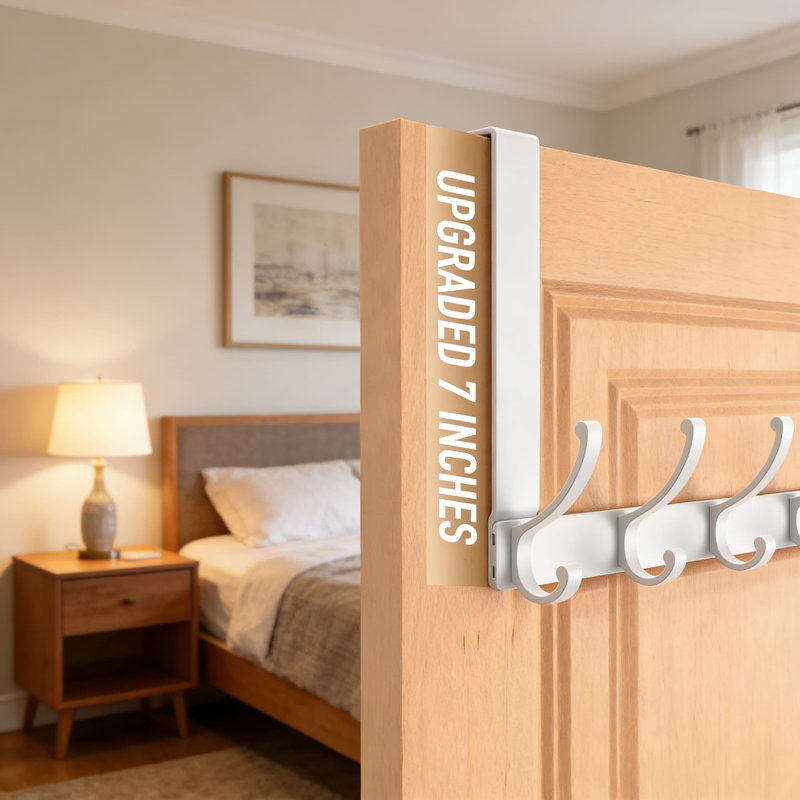 Cintre au-dessus de la porte avec accoudoirs allongés, assemblage sans outils, s'adapte aux portes standard de 1 3/8 po, porte-serviettes durable et porte-manteau