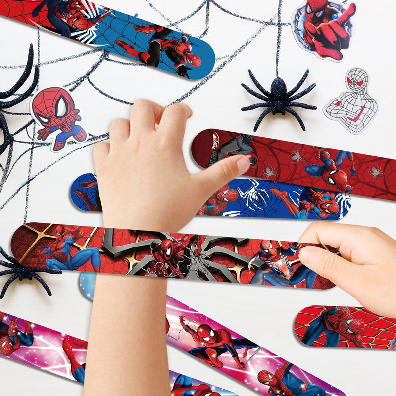 90Pcs Spiderman Party Supplies - 40Pcs Spiderman Bracelet and 50Pcs Spiderman Sticker