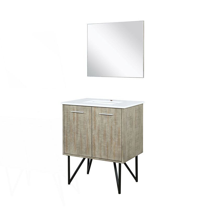 30 po X P 20 po De salle de bain rustique avec plateau en marbre Miroir, 30"