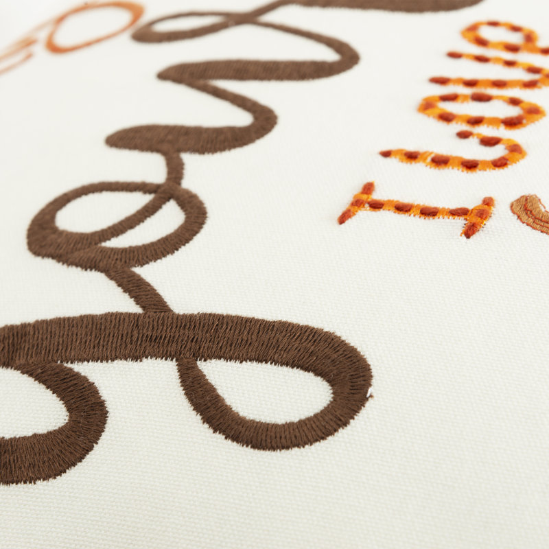 Embroidered Cotton Throw Pillow