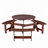Outdoor 6 Person Picnic Table, 6 Person Round Picnic Table With 3 Built-In Benches, Umbrella Hole, Outside Table And Bench Set For Garden, Backyard, Porch, Patio-133930936
