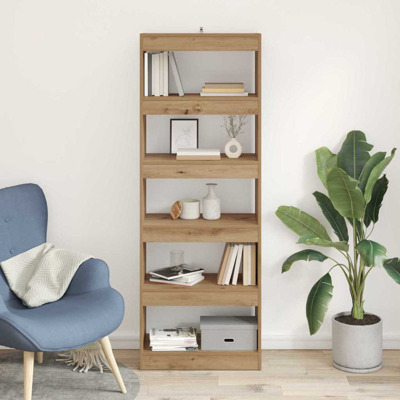 Standard Bookcase, Ligth Brown, (5 Shelves) 166cm H x 60cm W x 30cm D