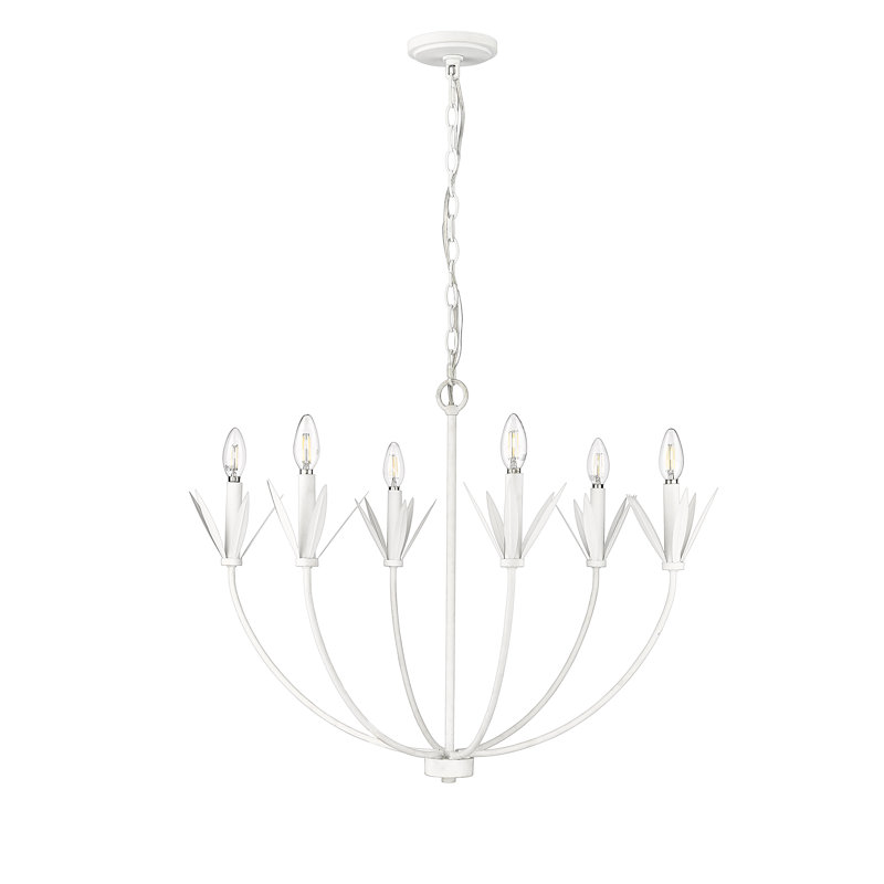 Primrose 6 - Light Steel Dimmable Chandelier