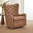 Waverly Upholstered Faux Leather Tufted Swivel Wingback Chair-104838818