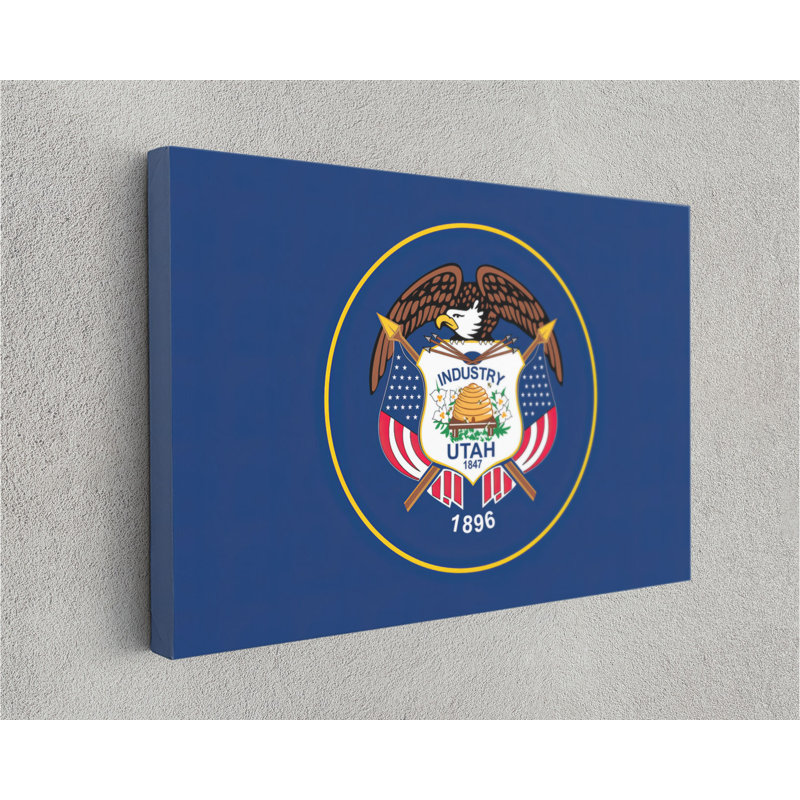 «Utah State Flag», impression sur toile tendue, L 36 po x H 24 po