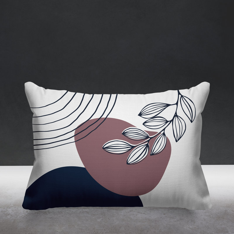 Coussin intérieur / extérieur Lupita, Mauve / bleu marine