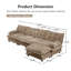 Canapé modulaire modulaire en forme de L de 138 po en forme de L avec repose-pieds 4 places, canapé profond en chenille 4 places avec coussin en treillis confortable décoré, chambre à coucher et appartement, café clair-435344600-435344602