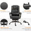 Chaise de bureau à haut dossier, massage à 6 points de vibration, cuir d'unité centrale, repose-pieds réglable, repose-pieds noir réglable, ergonomique,