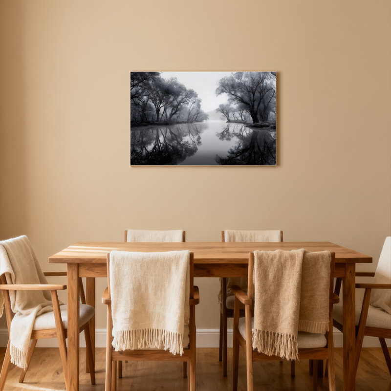 «Misty Forest Reflections», ensemble de 1 reproduction d'art sur toile tendue, H 20 po x l 30 po