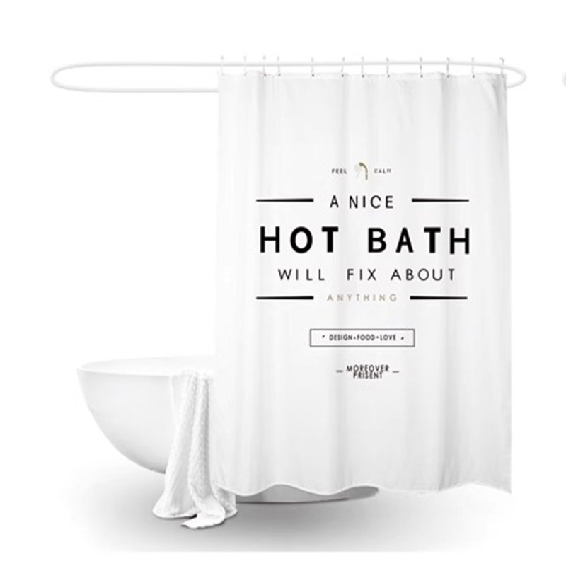 Polyester Shower Curtain With Hooks